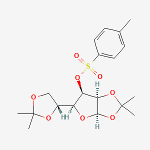 molecular formula C₁₉H₂₆O₈S B1140571 [(3Ar,5S,6R,6aR)-5-[(4R)-2,2-dimethyl-1,3-dioxolan-4-yl]-2,2-dimethyl-3a,5,6,6a-tetrahydrofuro[2,3-d][1,3]dioxol-6-yl] 4-methylbenzenesulfonate CAS No. 19131-06-7