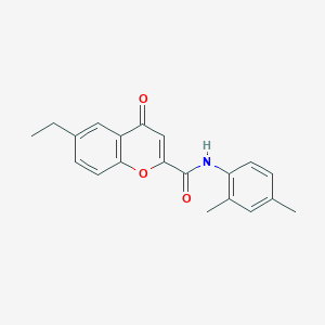 molecular formula C20H19NO3 B11405764 N-(2,4-dimethylphenyl)-6-ethyl-4-oxo-4H-chromene-2-carboxamide 
