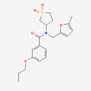 molecular formula C20H25NO5S B11405780 N-(1,1-dioxidotetrahydrothiophen-3-yl)-N-[(5-methylfuran-2-yl)methyl]-3-propoxybenzamide 