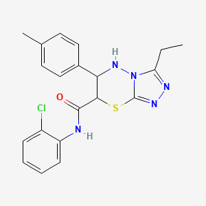 molecular formula C20H20ClN5OS B11405815 N-(2-chlorophenyl)-3-ethyl-6-(4-methylphenyl)-6,7-dihydro-5H-[1,2,4]triazolo[3,4-b][1,3,4]thiadiazine-7-carboxamide 