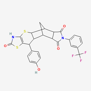molecular formula C26H19F3N2O4S2 B11405820 C26H19F3N2O4S2 