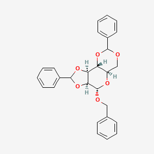 molecular formula C₂₇H₂₆O₆ B1140586 Benzyl Dibenzylidene-alpha-D-mannopyranoside CAS No. 58650-53-6