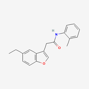 molecular formula C19H19NO2 B11405863 2-(5-ethyl-1-benzofuran-3-yl)-N-(2-methylphenyl)acetamide 