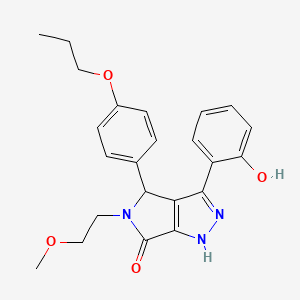 molecular formula C23H25N3O4 B11405874 3-(2-hydroxyphenyl)-5-(2-methoxyethyl)-4-(4-propoxyphenyl)-4,5-dihydropyrrolo[3,4-c]pyrazol-6(1H)-one 
