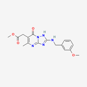 molecular formula C17H19N5O4 B11405976 Methyl {7-hydroxy-2-[(3-methoxybenzyl)amino]-5-methyl[1,2,4]triazolo[1,5-a]pyrimidin-6-yl}acetate 