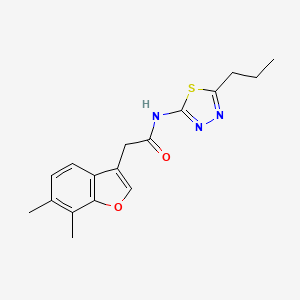 molecular formula C17H19N3O2S B11406047 2-(6,7-dimethyl-1-benzofuran-3-yl)-N-(5-propyl-1,3,4-thiadiazol-2-yl)acetamide 