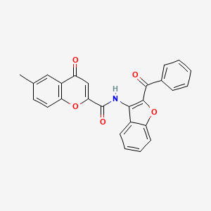 molecular formula C26H17NO5 B11406080 N-(2-benzoyl-1-benzofuran-3-yl)-6-methyl-4-oxo-4H-chromene-2-carboxamide 