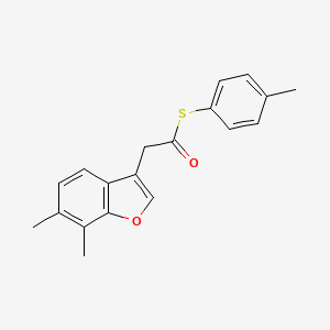 molecular formula C19H18O2S B11406123 S-(4-methylphenyl) (6,7-dimethyl-1-benzofuran-3-yl)ethanethioate 