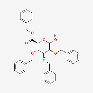molecular formula C₃₄H₃₄O₇ B1140616 Benzyl 2,3,4-Tri-O-benzyl-D-glucuronate CAS No. 53684-90-5