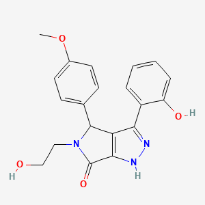 molecular formula C20H19N3O4 B11406175 5-(2-hydroxyethyl)-3-(2-hydroxyphenyl)-4-(4-methoxyphenyl)-4,5-dihydropyrrolo[3,4-c]pyrazol-6(2H)-one 