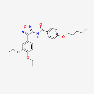 molecular formula C24H29N3O5 B11406248 N-[4-(3,4-diethoxyphenyl)-1,2,5-oxadiazol-3-yl]-4-(pentyloxy)benzamide 