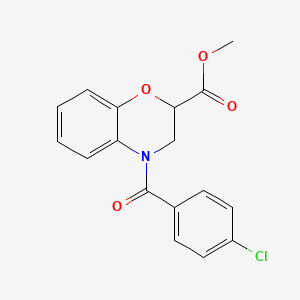 molecular formula C17H14ClNO4 B11406286 methyl 4-(4-chlorobenzoyl)-3,4-dihydro-2H-1,4-benzoxazine-2-carboxylate 