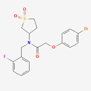 molecular formula C19H19BrFNO4S B11406292 2-(4-bromophenoxy)-N-(1,1-dioxidotetrahydrothiophen-3-yl)-N-(2-fluorobenzyl)acetamide 