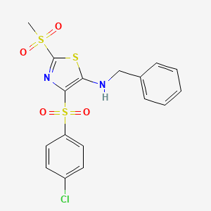 molecular formula C17H15ClN2O4S3 B11406329 N-benzyl-4-(4-chlorobenzenesulfonyl)-2-methanesulfonyl-1,3-thiazol-5-amine 