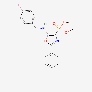 molecular formula C22H26FN2O4P B11406367 Dimethyl {2-(4-tert-butylphenyl)-5-[(4-fluorobenzyl)amino]-1,3-oxazol-4-yl}phosphonate 