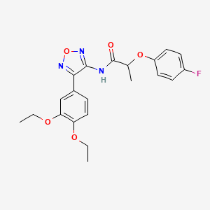 molecular formula C21H22FN3O5 B11406405 N-[4-(3,4-diethoxyphenyl)-1,2,5-oxadiazol-3-yl]-2-(4-fluorophenoxy)propanamide 