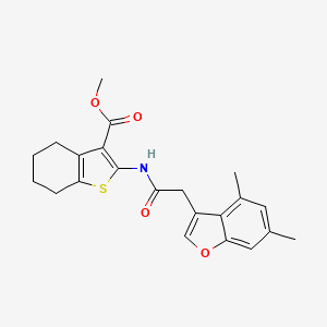 molecular formula C22H23NO4S B11406427 Methyl 2-{[(4,6-dimethyl-1-benzofuran-3-yl)acetyl]amino}-4,5,6,7-tetrahydro-1-benzothiophene-3-carboxylate 