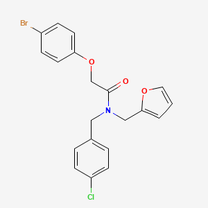 molecular formula C20H17BrClNO3 B11406463 2-(4-bromophenoxy)-N-(4-chlorobenzyl)-N-(furan-2-ylmethyl)acetamide 