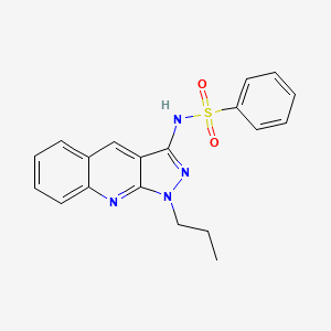 molecular formula C19H18N4O2S B11406500 N-(1-propylpyrazolo[3,4-b]quinolin-3-yl)benzenesulfonamide 