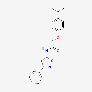 molecular formula C20H20N2O3 B11406508 N-(3-phenyl-1,2-oxazol-5-yl)-2-[4-(propan-2-yl)phenoxy]acetamide 