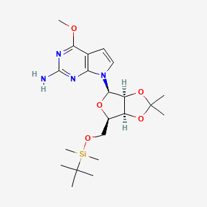 7-[(3As,4R,6R,6aS)-6-[[tert-butyl(dimethyl)silyl]oxymethyl]-2,2-dimethyl-3a,4,6,6a-tetrahydrofuro[3,4-d][1,3]dioxol-4-yl]-4-methoxypyrrolo[2,3-d]pyrimidin-2-amine