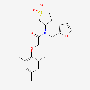molecular formula C20H25NO5S B11406514 N-(1,1-dioxidotetrahydrothiophen-3-yl)-N-(furan-2-ylmethyl)-2-(2,4,6-trimethylphenoxy)acetamide 