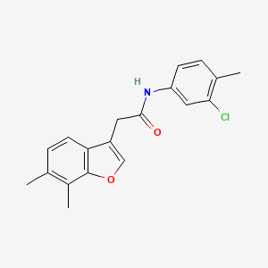 molecular formula C19H18ClNO2 B11406584 N-(3-chloro-4-methylphenyl)-2-(6,7-dimethyl-1-benzofuran-3-yl)acetamide 