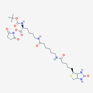 molecular formula C₃₁H₅₀N₆O₉S B1140660 N2-t-Boc-N6-(生物素胺基-6-N-癸酰胺基)赖氨酸N-羟基琥珀酰亚胺酯 CAS No. 102910-27-0
