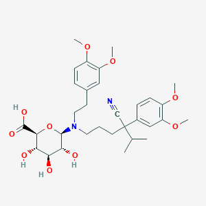 (2S,3S,4S,5R,6R)-6-[[4-Cyano-4-(3,4-dimethoxyphenyl)-5-methylhexyl]-[2-(3,4-dimethoxyphenyl)ethyl]amino]-3,4,5-trihydroxyoxane-2-carboxylic acid