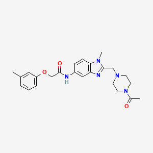 molecular formula C24H29N5O3 B11406716 N-{2-[(4-acetylpiperazin-1-yl)methyl]-1-methyl-1H-benzimidazol-5-yl}-2-(3-methylphenoxy)acetamide 