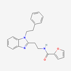 molecular formula C22H21N3O2 B11406803 N-{2-[1-(2-phenylethyl)-1H-benzimidazol-2-yl]ethyl}furan-2-carboxamide 
