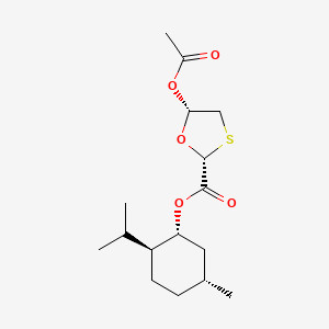 molecular formula C₁₆H₂₆O₅S B1140683 (2R,5S)-L-Menthol-5-(acetyloxy)-1,3-oxathiolane-2-carboxylate CAS No. 147126-65-6