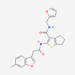 molecular formula C24H22N2O4S B11406899 N-(furan-2-ylmethyl)-2-{[(6-methyl-1-benzofuran-3-yl)acetyl]amino}-5,6-dihydro-4H-cyclopenta[b]thiophene-3-carboxamide 