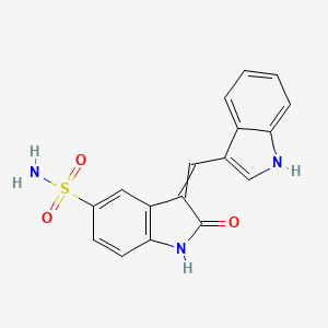 molecular formula C₁₇H₁₃N₃O₃S B1140690 3-[(1H-Indol-3-yl)methylidene]-2-oxo-2,3-dihydro-1H-indole-5-sulfonamide CAS No. 181223-16-5