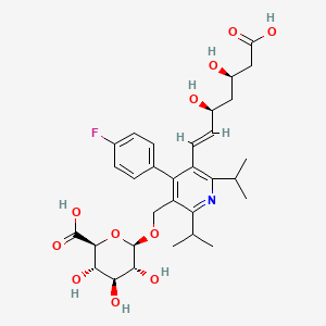 molecular formula C₃₁H₄₀FNO₁₁ B1140693 Desmethyl cerivastatin O-b-D-glucuronide CAS No. 212616-56-3