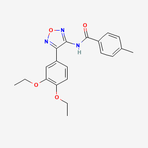 molecular formula C20H21N3O4 B11406971 N-[4-(3,4-diethoxyphenyl)-1,2,5-oxadiazol-3-yl]-4-methylbenzamide 