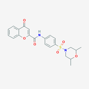 molecular formula C22H22N2O6S B11406977 N-{4-[(2,6-dimethylmorpholin-4-yl)sulfonyl]phenyl}-4-oxo-4H-chromene-2-carboxamide 