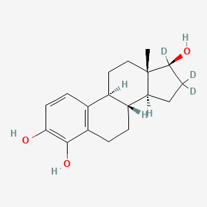 molecular formula C₁₈H₁₉D₅O₃ B1140699 (8R,9S,13S,14S,17S)-16,16,17-Trideuterio-13-methyl-6,7,8,9,11,12,14,15-octahydrocyclopenta[a]phenanthrene-3,4,17-triol CAS No. 221093-38-5