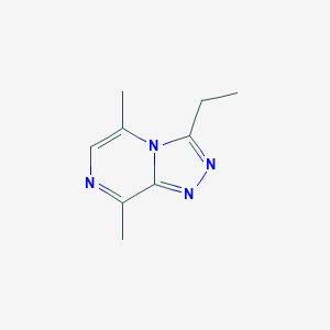 molecular formula C9H12N4 B011407 3-Ethyl-5,8-dimethyl-1,2,4-triazolo[4,3-a]pyrazine CAS No. 19848-81-8