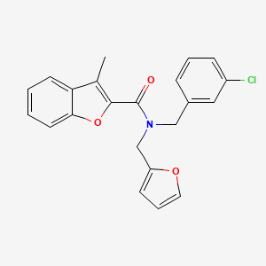 molecular formula C22H18ClNO3 B11407008 N-(3-chlorobenzyl)-N-(furan-2-ylmethyl)-3-methyl-1-benzofuran-2-carboxamide 