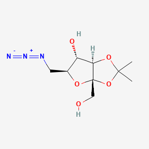 molecular formula C₉H₁₅N₃O₅ B1140706 6-Azido-6-deoxy-2,3-O-isopropylidene-alpha-L-sorbofuranose CAS No. 126210-25-1