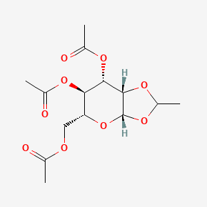 molecular formula C₁₄H₂₀O₉ B1140707 3,4,6-Tri-O-acetyl-1,2-O-ethylidene-b-D-mannopyranoside CAS No. 630102-81-7