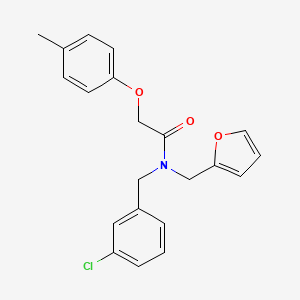 molecular formula C21H20ClNO3 B11407091 N-(3-chlorobenzyl)-N-(furan-2-ylmethyl)-2-(4-methylphenoxy)acetamide 