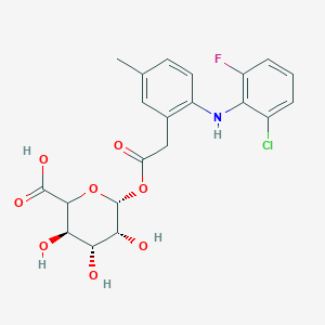 molecular formula C₂₁H₂₁ClFNO₈ B1140714 Lumiracoxib Acyl-beta-D-glucuronide CAS No. 697287-17-5