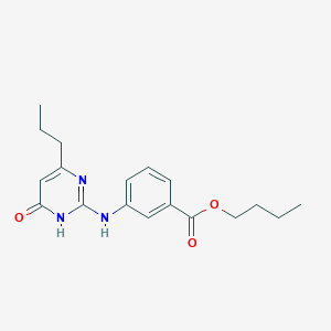 molecular formula C18H23N3O3 B11407143 Butyl 3-((6-oxo-4-propyl-1,6-dihydropyrimidin-2-yl)amino)benzoate 