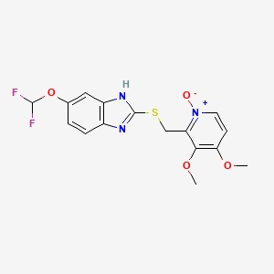 molecular formula C₁₆H₁₅F₂N₃O₄S B1140717 Pantoprazole Sulfide N-Oxide (Pantoprazole Impurity) CAS No. 953787-51-4