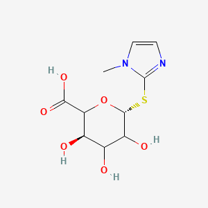 molecular formula C₁₀H₁₄N₂O₆S B1140731 Methimazole Thio-beta-D-glucuronide CAS No. 39038-19-2