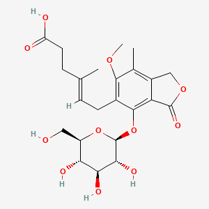 molecular formula C₂₃H₃₀O₁₁ B1140735 6-(4-(beta-D-Glucopyranosyloxy)-1,3-dihydro-6-methoxy-7-methyl-3-oxo-5-isobenzofuranyl)-4-methyl-4-hexenoic acid, (4E)- CAS No. 55533-52-3