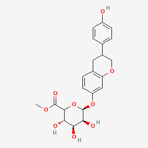 molecular formula C₂₂H₂₄O₉ B1140739 methyl (3S,4S,5S,6S)-3,4,5-trihydroxy-6-[[3-(4-hydroxyphenyl)-3,4-dihydro-2H-chromen-7-yl]oxy]oxane-2-carboxylate CAS No. 849104-47-8