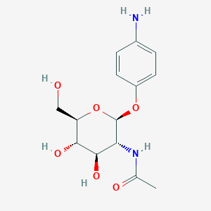 molecular formula C₁₄H₂₀N₂O₆ B1140740 4-Aminophenyl 2-acetamido-2-deoxy-b-D-glucopyranoside CAS No. 14419-59-1